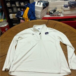 Nike White Dri-FIT K-State Quarter-Zip Top (Team Issued)